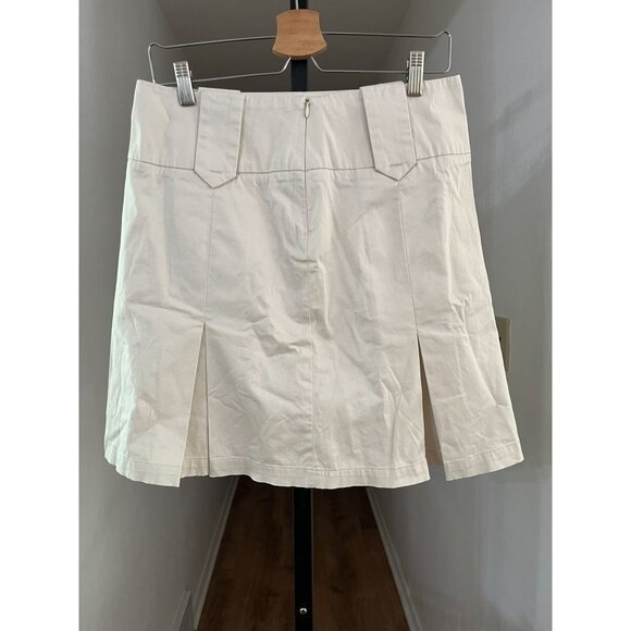EUC United Colors Of Benetton Womens Beige Pleated Mini Skirt - Picture 2 of 7